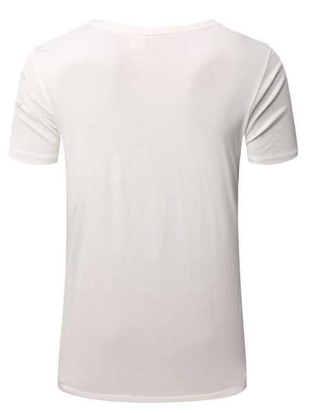 NITAGUT Mens Hipster Hiphop Holes Design T-Shirt Cotton Crewneck Tees Zipper Trim