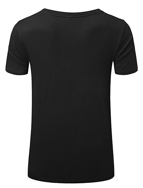 NITAGUT Mens Hipster Hiphop Holes Design T-Shirt Cotton Crewneck Tees Zipper Trim-Black