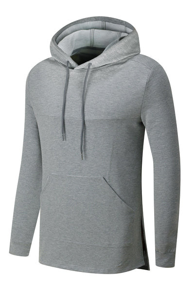 NITAGUT Mens Hipster Hip Hop Pullover Hoodie Sweatshirt Long Sleeve T shirts-Grey
