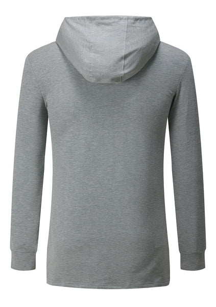 NITAGUT Mens Hipster Hip Hop Pullover Hoodie Sweatshirt Long Sleeve T shirts-Grey
