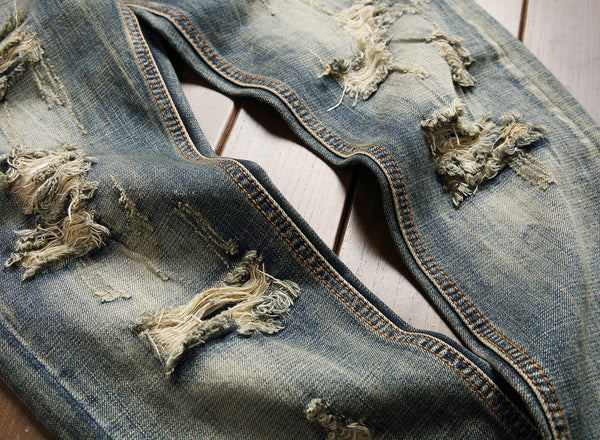 NITAGUT Men's Ripped Slim Fit Tapered Leg Jeans-Grey