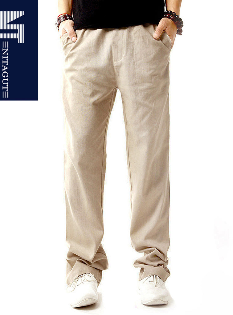Neufigr Men's Linen Pants Lightweight Elastic India | Ubuy