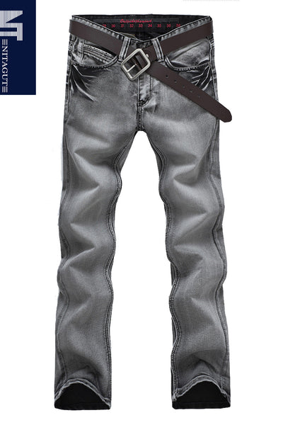 NITAGUT Men's  Slim Fit Jeans-Grey